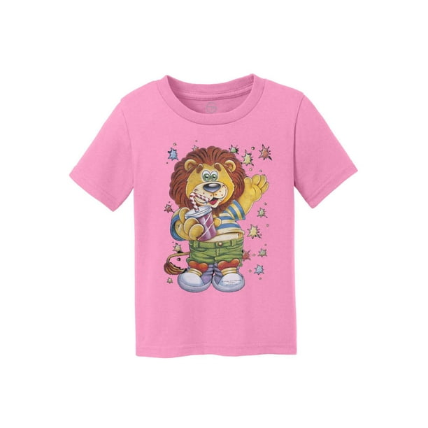 T-Shirt Lion Kid Kids en Coton - Rose Bonbon - Moyen