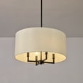 thumbnail image 4 of Globe Electric 4-Light Matte Black Chandelier, Beige Fabric Shade, Modern Farmhouse Style, 91004458, 4 of 7