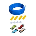 thumbnail image 3 of Pista de carreras flexible con coches de fundición a presión, de 4,9 m de largo, rodable con ventosas, Azul, 3 of 8