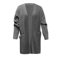 thumbnail image 4 of DuoJiaJ Women Sweaters Cardigan Open Front Long Sleeve Ribbed Knit Jackets Fall Fashion Cozy Sweater Gray XXL, 4 of 4