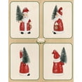 thumbnail image 4 of 2-Pack Lighted Santa Resin Figurines with Christmas Trees, 5" Mini Christmas Decorations, Battery Powered Warm White LED Hand-Painted Tabletop/Mantel Holiday Decor Gifts (Red Santa), 4 of 14