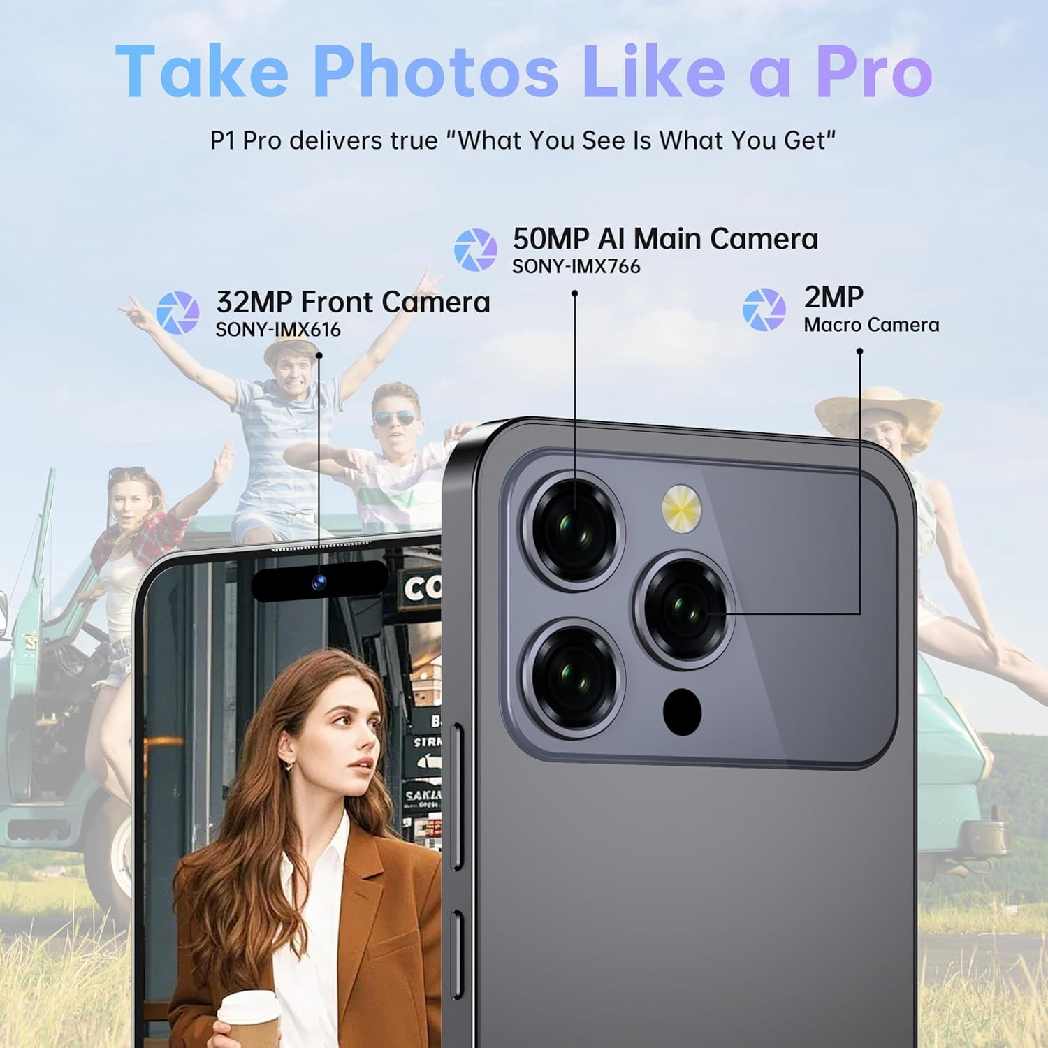 OUKITEL P1 Pro Unlocked Cell Phone Android 15-6.7" FHD+ AMOLED 120Hz Display Unlocked Android Phones, 16GB+256GB/2TB 50MP AI Camera Smart Phone, 5150mAh Fingerprint/Face ID/4G Dual SIM/GPS/OTG/NFC