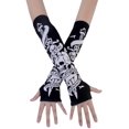 thumbnail image 1 of JISEN Gants Sans Doigts pour Femmes Punk Hiver Tricotés Extensibles Doux Réchauffe-Bras Squelettes Os, 1 of 4