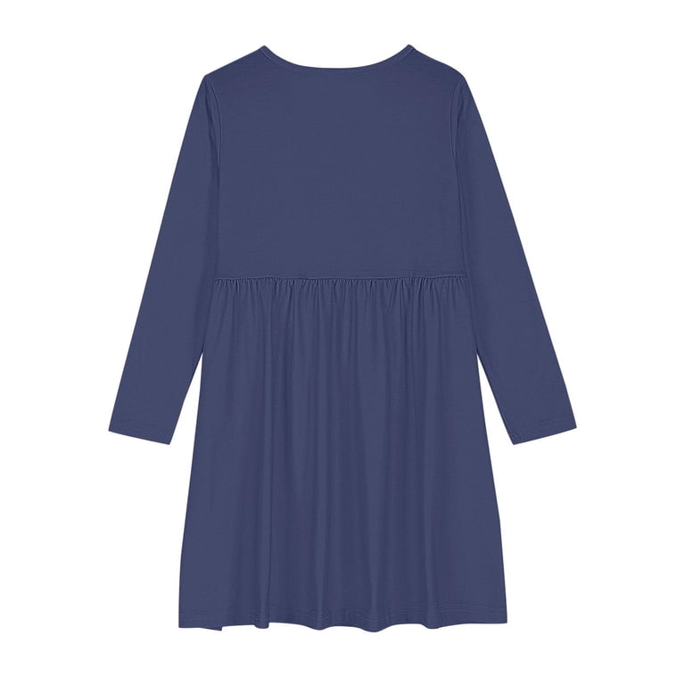 women's long sleeve spring dresses Long Sleeve Square Neck Fit & Flare Midi Dress