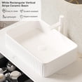 thumbnail image 4 of 36"Floating Bathroom Vanity with Sink, Modern Bathroom Vanities with Rectangular Ceramic Basin and Marble Top, Extra Large Storage Drawer, Soft-Close Design, Pre-Assembled Cabinet,Brown, 4 of 7