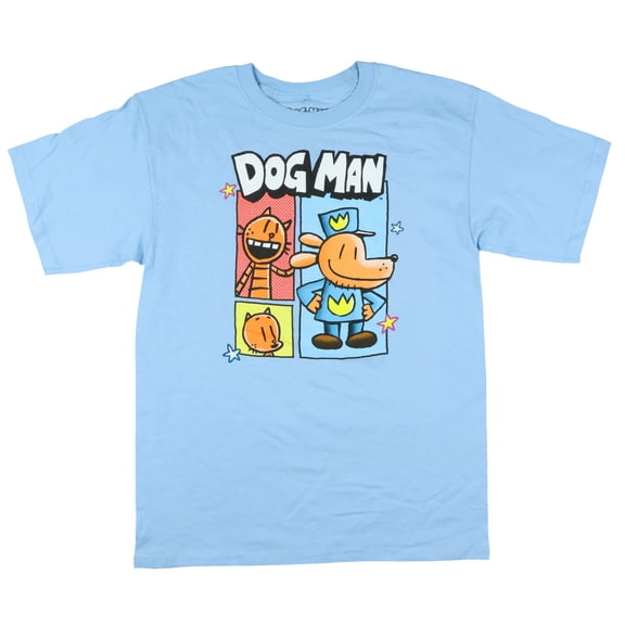Dog Man T-Shirt Big Boys' Petey and Dog Man Short Sleeve Graphic Top