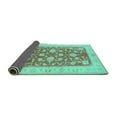 thumbnail image 2 of Ahgly Company Indoor Round Oriental Turquoise Blue Traditional Area Rugs, 4' Round, 2 of 4