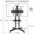 thumbnail image 2 of DAWOT Mobile TV Stand on Wheels for 32-65 Inch LCD LED Flat Panel Curved Screen TV  TV Cart with Height Adjustable Laptop Shelf and Top Tray Movable Portable Rolling Floor TV Stand, 2 of 7