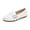 White_022, variant on Domuza Women's White Buckle Loafers, slip-on flat moccasins with classic design. Comfy non-slip sole, ideal for work, dressy and casual daily wear. White 9(EU-42)