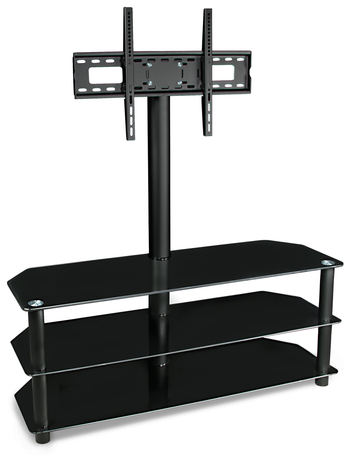 Mount-It! TV Stand with Mount and Glass Shelving | Living ...