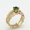 thumbnail image 4 of HeartsAndYou 2ct Natural Emerald Diamond Stylish Celtic Star Design Ring 14k REAL Yellow Gold, 4 of 9