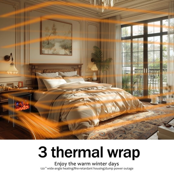 18-Inch 1500W Electric Fireplace Heater with 3D Realistic Flame Effect, Overheat Safety Design, Adjustable Heating Modes, Suitable for Small Spaces