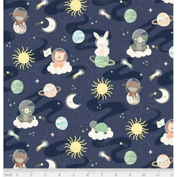 Star Bright Navy Cotton Fabric