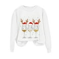 thumbnail image 4 of larppty Women's Oversized Ugly Christmas Sweatshirt Xmas Glass Print Graphic Vacation Tunic Sweater Shirt Christmas Graphic Pullover Top （White, M）, 4 of 6