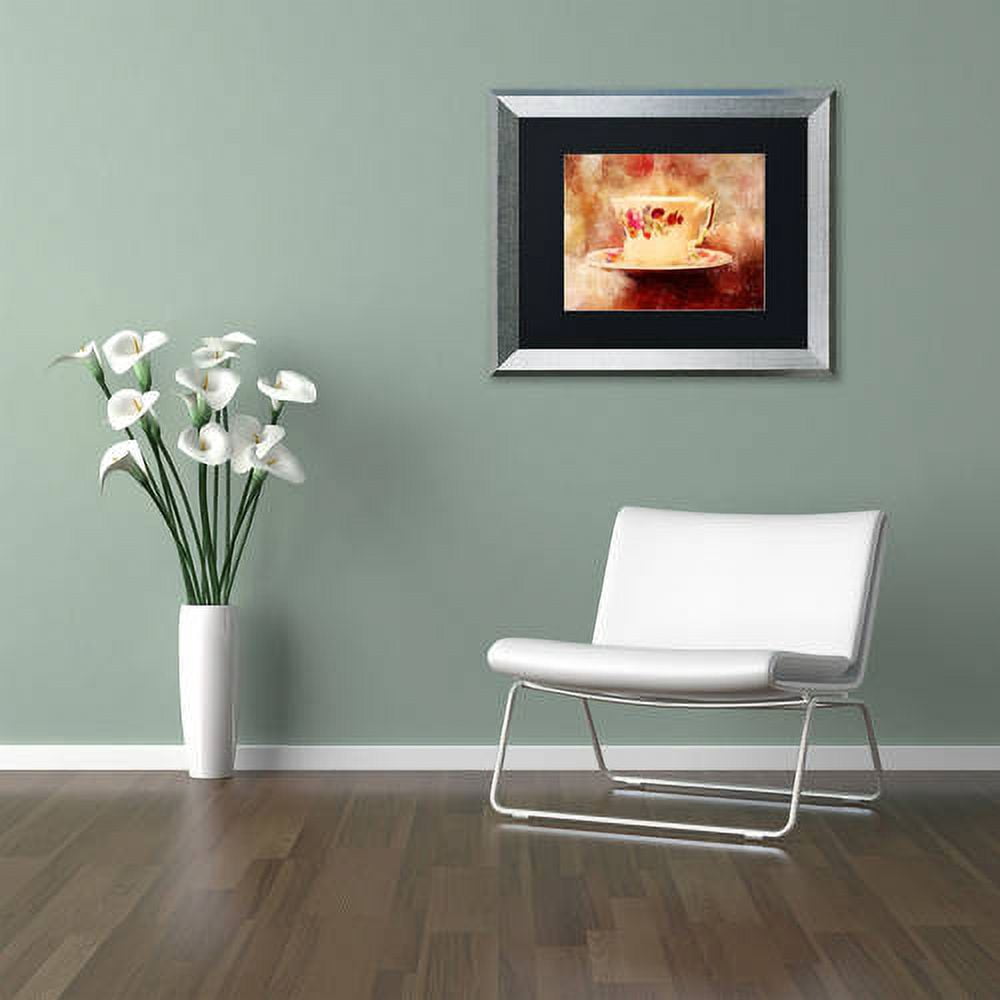 Trademark Fine Art "Time for Tea" Canvas Art by Lois Bryan Black Matte, Silver Frame