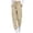 Khaki, variant on Inleife Women Solid Cuffed Cargo Jogger Pants, Elastic Drawstring High Waist Casual Tapered Track Pants with Side Cargo Pockets, Loose Outdoor Loungewear Athletic Pants for Daily Streetwear