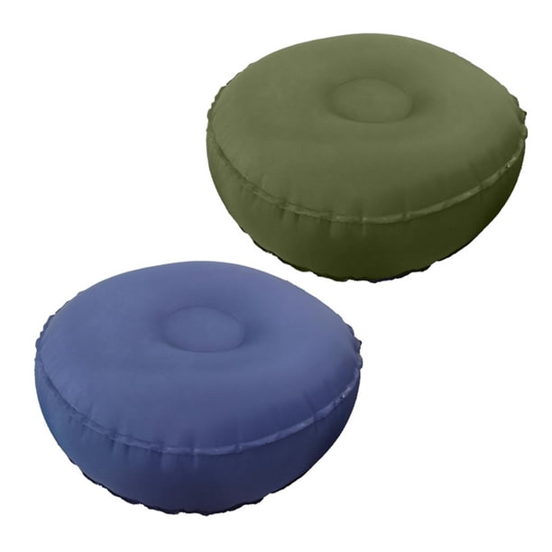 Coussin De Yoga Gonflable Nomade – 42x42x15 Cm, Ultra Léger 100 G, En Nylon 40D Imperméable, Pour Voyage, Fitness Ou Pilates (bleu Foncé)