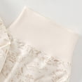 thumbnail image 5 of Ulanda Baby Wrap Top High Waist Pants Set Snap Crotch Long Sleeve Cute Print (Beige, 6-9 Months), 5 of 7
