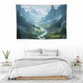 thumbnail image 4 of COMIO Nature Forest Tapestry, Green Forest Mountain Scenic Aesthetic Tapestries for Bedroom, Fairy Forest Landscape Tapestry Wall Hanging for Dorm Office Living Room, 4 of 7