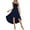 Navy Blue, variant on Xmarks 2023 Women Sleeveless Spaghetti Strap Maxi Dress Square Neck Boho Beach Sundress Smoked Tiered High-Low Maxi Dress, S-XL