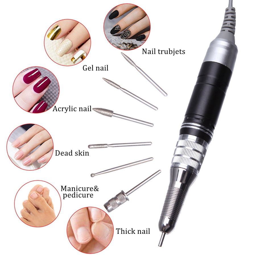 DYLA Electric Nail Drill Machine 35000RPM, Portable Nail Drill Rechargeable with 6 Drill Bits, Nail Drills for Acrylic Nails Professional E File Nail Machine Drill Professional