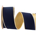 thumbnail image 1 of Cinta decorativa CSZD RIBBON con alambre de terciopelo de 6,5 cm x 9,1 m, color azul marino, 1 of 8