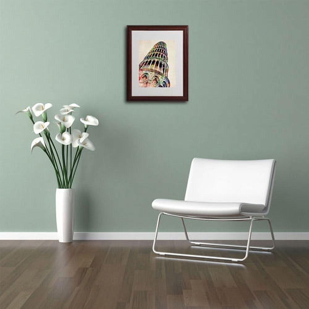 Trademark Art 'Leaning Tower Pisa' Matted Framed Art by Michael Tompsett