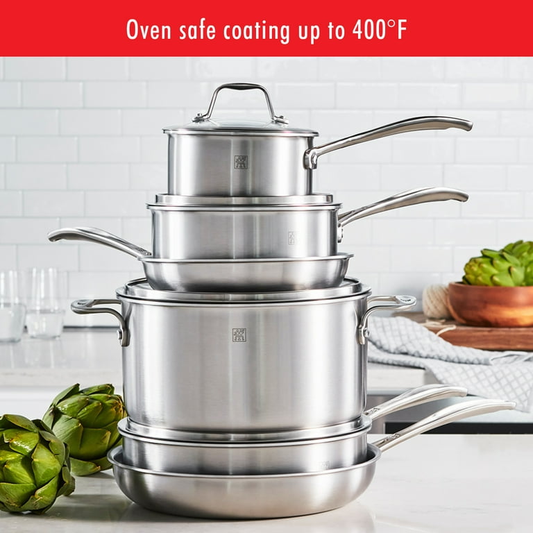 Zwilling Spirit 3-Ply Stainless Steel Cookware Set · 10 Piece Set