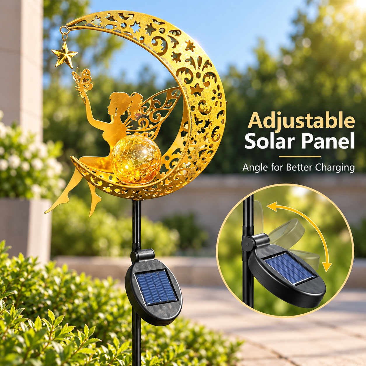 Mehoom 32-Inch Moon Fairy Solar Garden Light photo 3