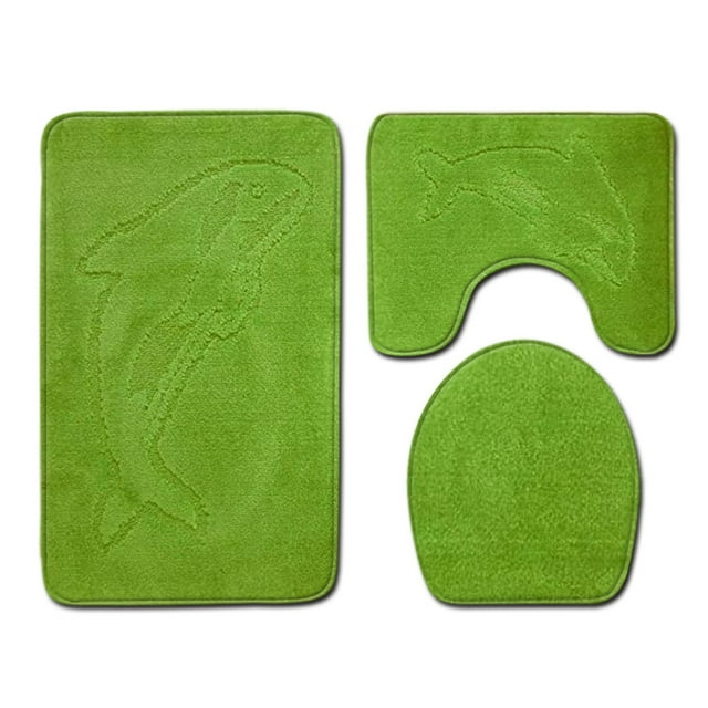 relayinert 3pack/lot Non-Slip And Absorbent Bathroom Mat Set Feet Dry And Fresh Anti-slip Polyester Non-Slip Chenille Bath Rug PJ210922-A022 1Set