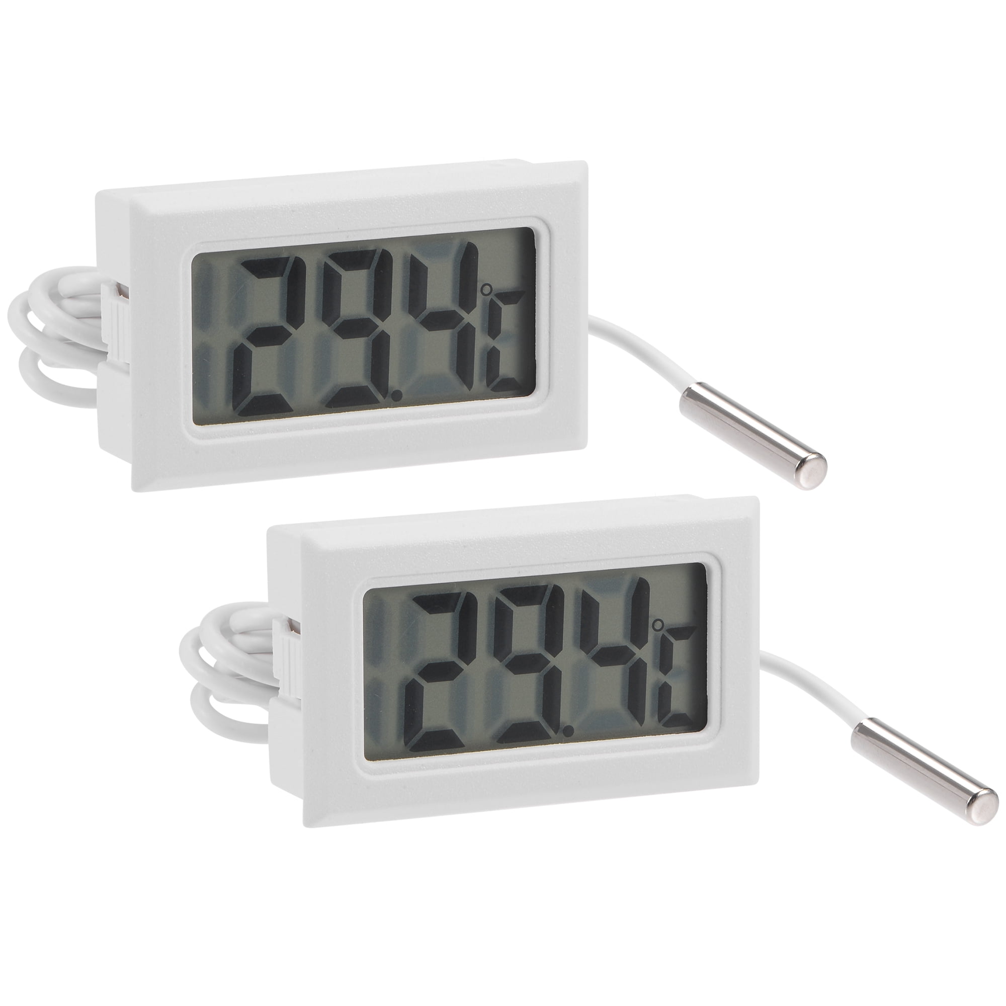 Unique Bargains -50 to 110 Degree 10K White Digital Thermometer with 2m NTC Temperature Sensor Probe 2 Pack