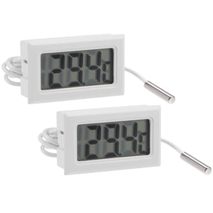 Unique Bargains -50 to 110 Degree 10K White Digital Thermometer with 2m NTC Temperature Sensor Probe 2 Pack