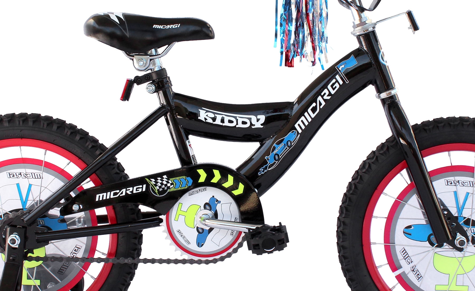 USToyOutlet 16" BMX S-Type Frame Bicycle Coaster Brake One Piece Crank Chrome Rims Black Tire Kid's Bike - Black