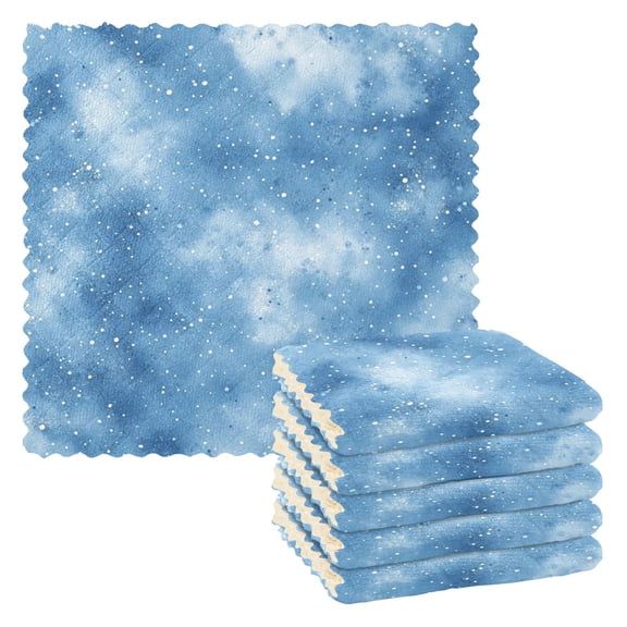 6 Pieces of Kitchen Towels 11x11Inch Kitchen Dish Cloths Kitchen Dish Towels Reuseable Cleaning Cloths Dark Blue