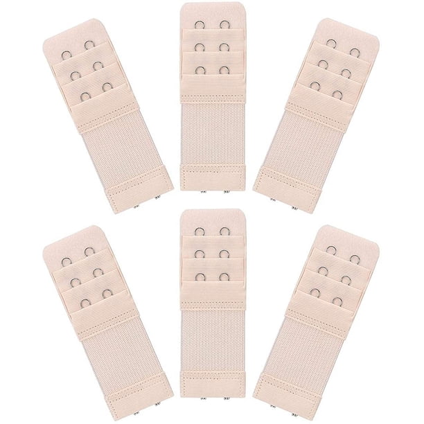6 piezas de extensores de sujetador elásticos suaves y cómodos para mujer, correa de extensión para sujetador, 2 ganchos, 3 filas, extensor de sujetador para mujer, banda para sujetador
