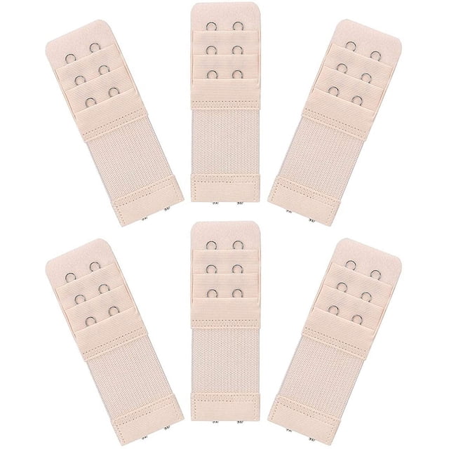 6 Pcs Rallonges de Soutien-Gorge Élastiques Douces et Confortables pour Femmes Bretelle d'Extension de Soutien-Gorge 2 Crochets 3 Rangées Rallonge de Soutien-Gorge pour Femme Bande de Soutien-Gorge