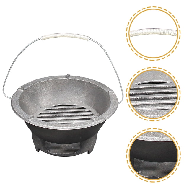 OULII Poêle à Charbon en Fonte pour Extérieur Poêle à Barbecue Fer Multi 1 Pcs