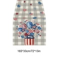 thumbnail image 3 of Cififendec Patriotic Rustic Table Runner, 72"×13", 4th of July Star & Stripes Rustic Table Scarf, Red White Blue Decor for Memorial Day, Kitchen & Farmhouse Dining Table Decor, 3 of 5