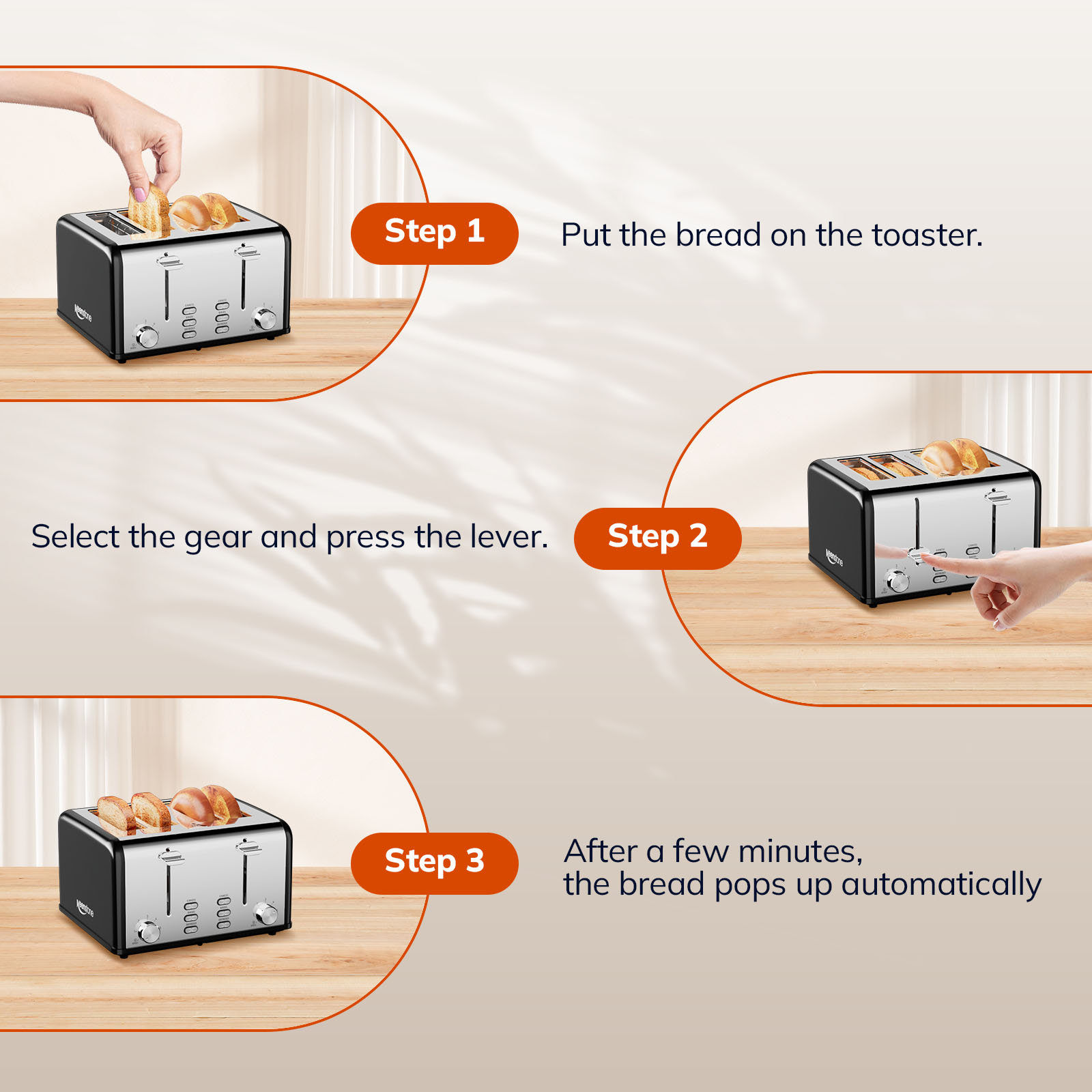 Keenstone 4-Slice Stainless Steel Toaster photo 2