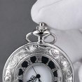 thumbnail image 5 of Vintage Pocket Watch, Roman Numeral Quartz piece, Classic Black Pocket Clock With Chain for Men Women Formal Events Collection, 5 of 7
