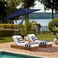 thumbnail image 2 of Safavieh Cannes 9' Market Push Wooden Patio Umbrella, Navy, 2 of 7