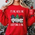 thumbnail image 6 of Funny Gnome Christmas Sweatshirt - It's Fine We're Fine Holiday Pullover, 6 of 6