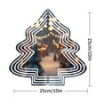thumbnail image 3 of Stylish Metal Hanging Christmas Tree Wind Spinner - Concentric Circle Design with Festive Winter Scene for Garden & Yard Decor, 3 of 7