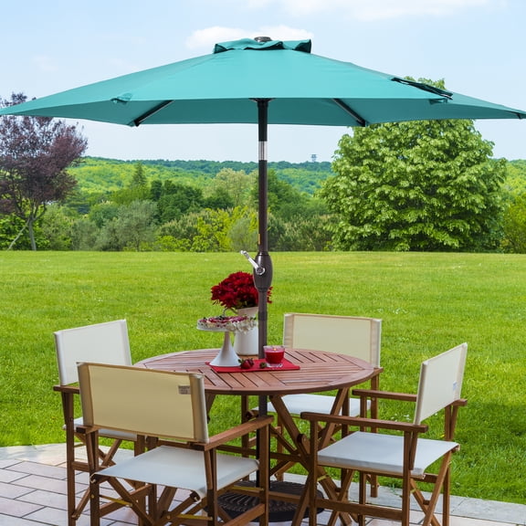 ACEGOSES 7.5ft Patio Umbrella, Outside Table Umbrellas With Non-Fading Polyester canopy, Turquoise