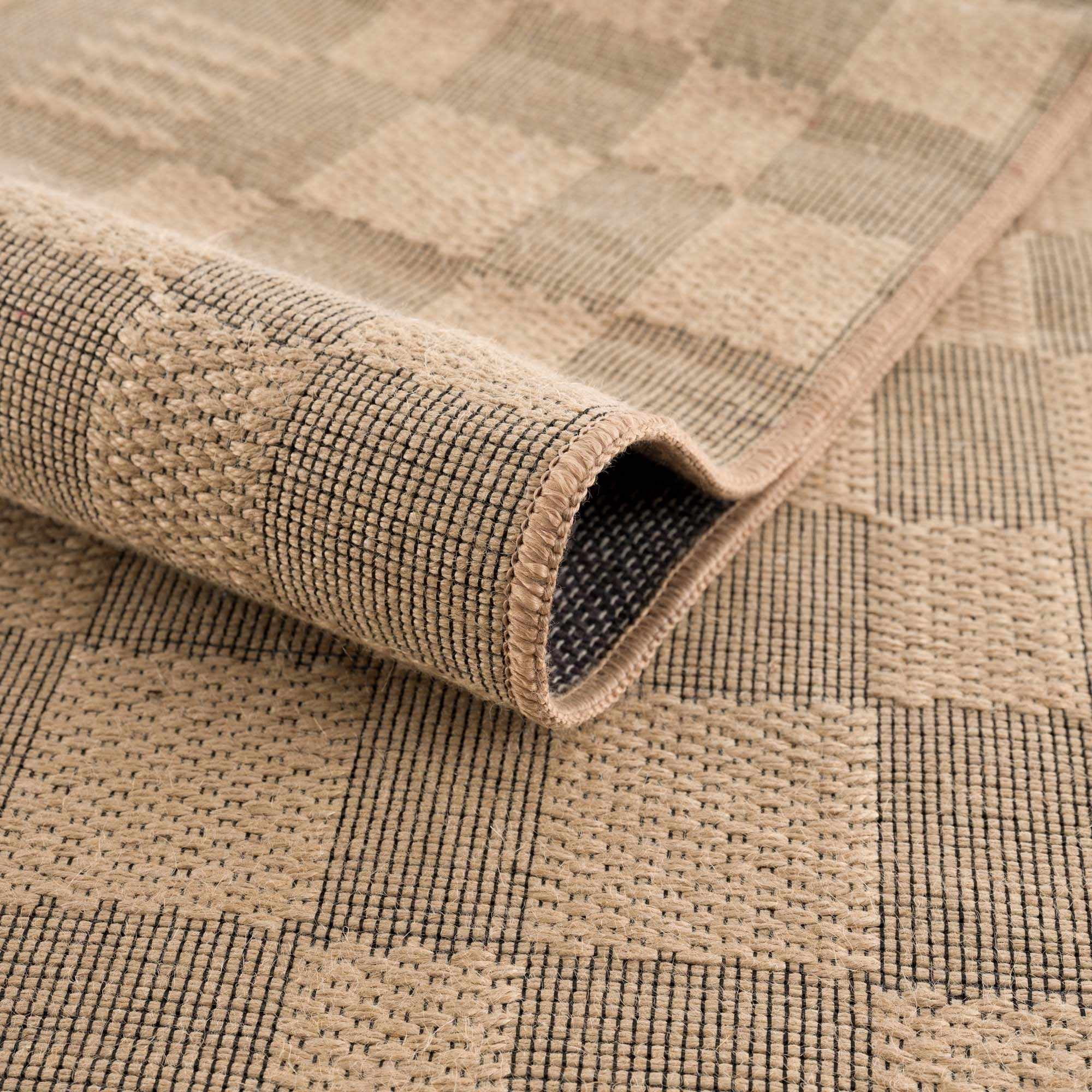 Hauteloom Nairi Jute Living Room, Bedroom Machine Washable Area Rug - Farmhouse - Beige - 5'2" x 7'