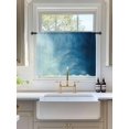 thumbnail image 3 of Sheer Curtains 54 Inch Length, Blue Ombre Semi Sheer Curtains Light Filtering Window Treatment, Coastal Beach Modern Abstract Art Privacy Voile Drapes for Living Room Bedroom 52x54 Inch, 3 of 7