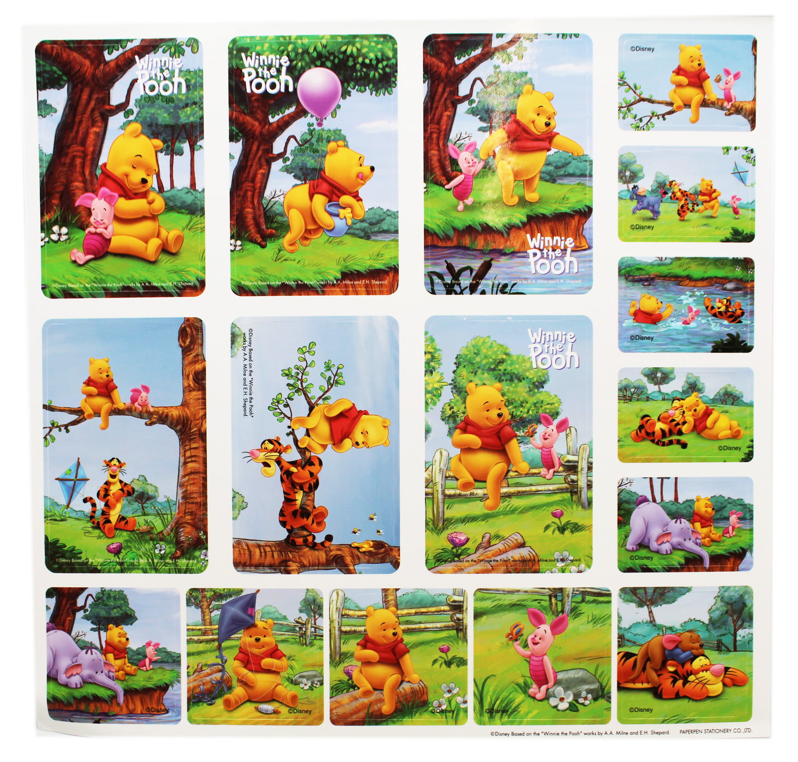 Disney's Winnie the Pooh Fun and Carefree 3D Raised Stickers (15 Stickers)  