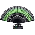 thumbnail image 2 of Women's Bamboo Folding Fan Peacock Feather Hand Fan, 2 of 4