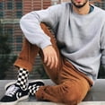 thumbnail image 5 of COUVER Ivory and Black Cotton Checkered Mid Calf Crew Socks 2 Pack Women's, 5 of 7
