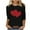 Black, variant on Lenpel Women's 3/4 Sleeve Tops Casual Crew Neck Valentine's Day Printed Tunic T Shirts Fashion Spring Blouses